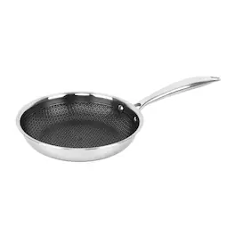 Brentwood - B-fh20 3-ply Hybrid Non-stick Stainless Steel Induction-ready Frying Pan (8 In.) - Silver