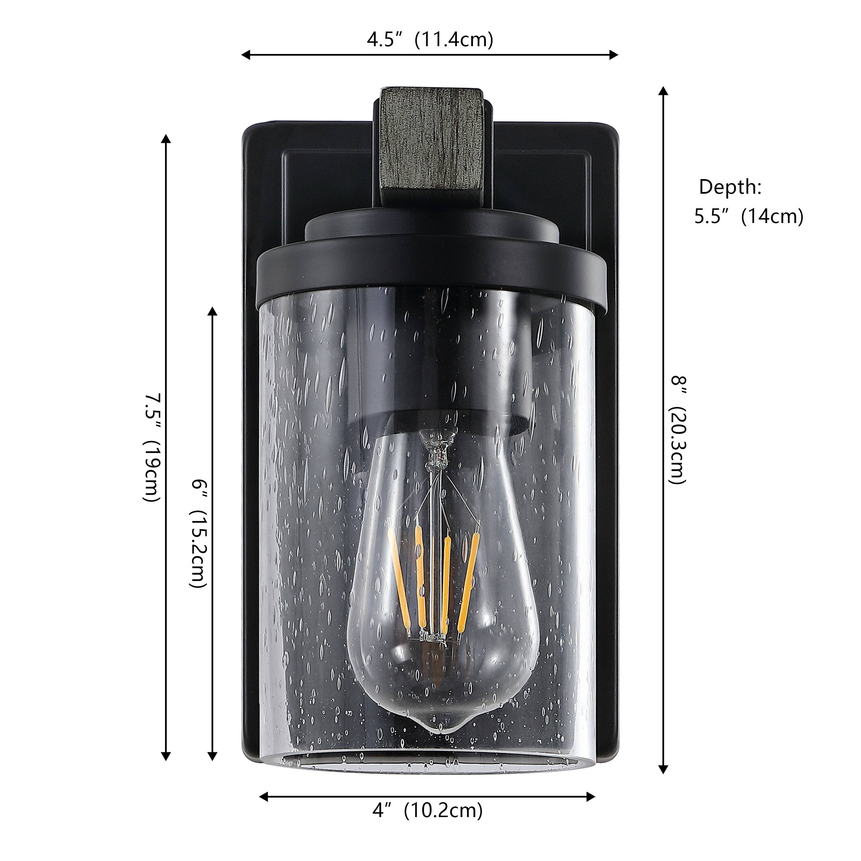 4.5" (11.4cm)  
Depth: 5.5" (14cm)  
7.5" (19cm)  
6" (15.2cm)  
8" (20.3cm)  
4" (10.2cm)
