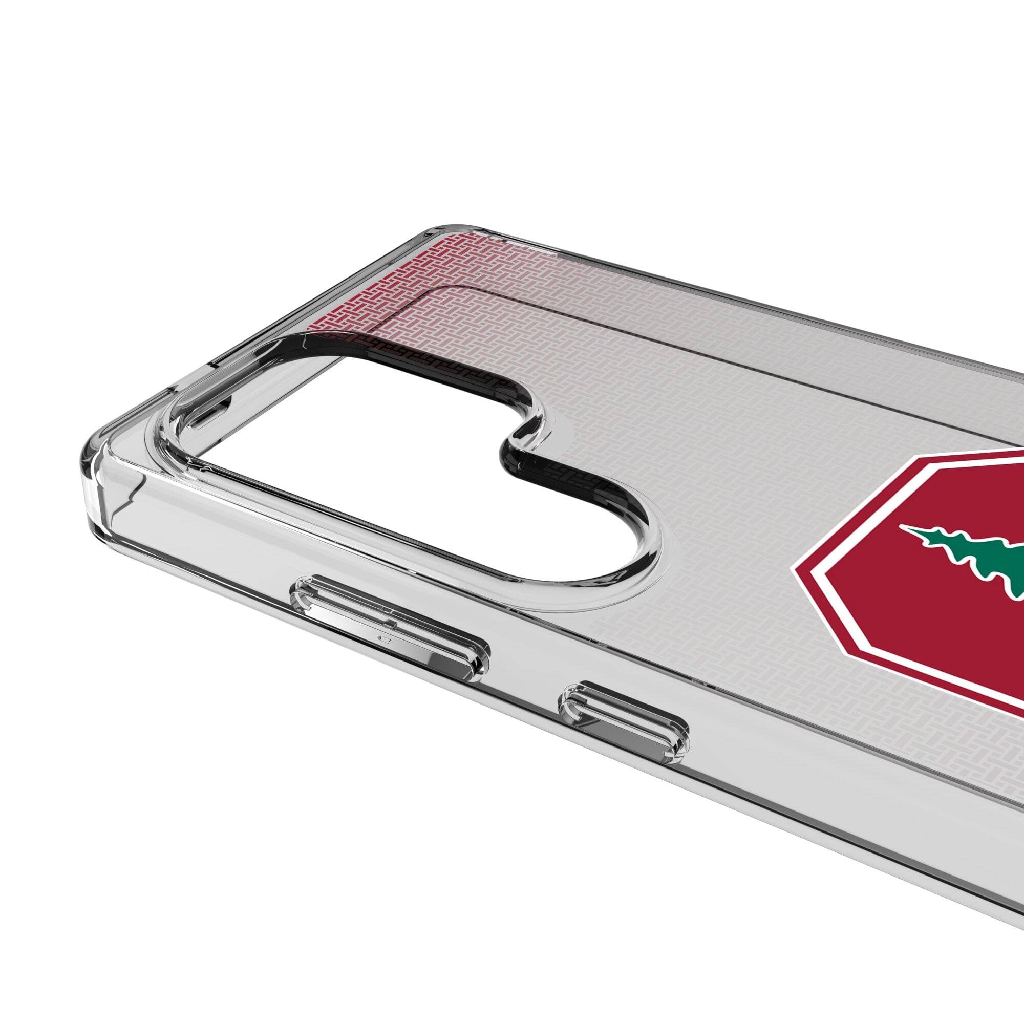 Alt View 2. Keyscaper - Stanford Cardinal Linen Logo Galaxy Clear Case - S25 - Multicolor.