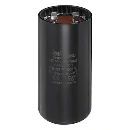 JYUD CD60 MOTOR STARTING CAPACITOR 720-864 µF 250V.AC 50 | 60Hz 65°C SIE -10/+65°C -10/+65°C CE LR IEC60252-2 E342198