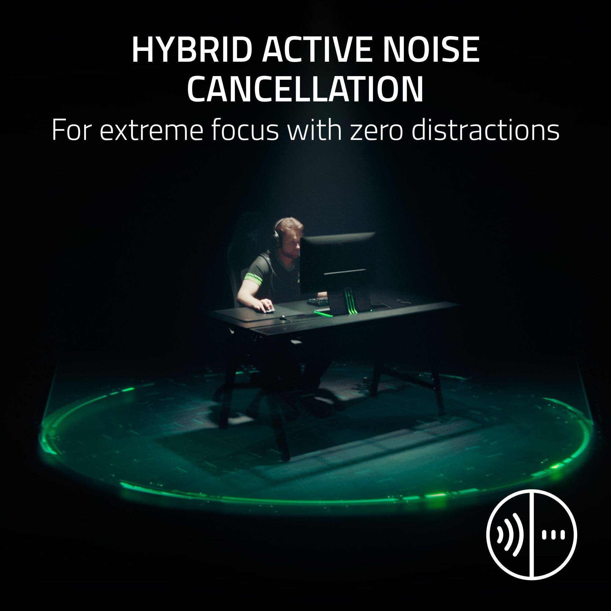 HYBRID ACTIVE NOISE CANCELLATION
For extreme focus with zero distractions