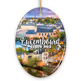 OrnamentallyYou - Enchanting Luxembourg Christmas Ornament, European Heritage of Castle and Landmarks Keepsake (Oval) - Multi-colored