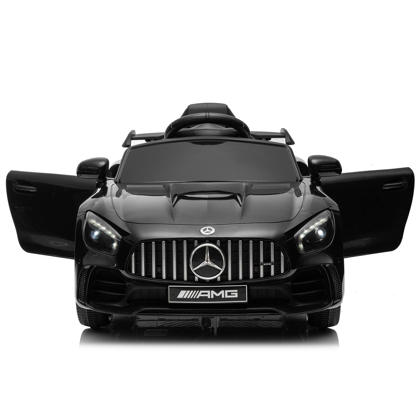 Alt View 2. Winado - 12V Ride on Car, Licensed Mercedes Benz AMG GTR Battery Powered Electric Vehicle, w/Parent Remote, Wider Seat, LED Light - Black.