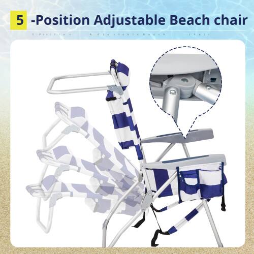 5-Position Adjustable Beach Chair