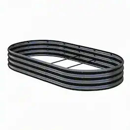 RYHNUYNE - Galvanized Raised Garden Bed 8x4x1ft Heavy Duty Metal Planter Box for Vegetables Herbs and Flowers Rust-Proof - Black