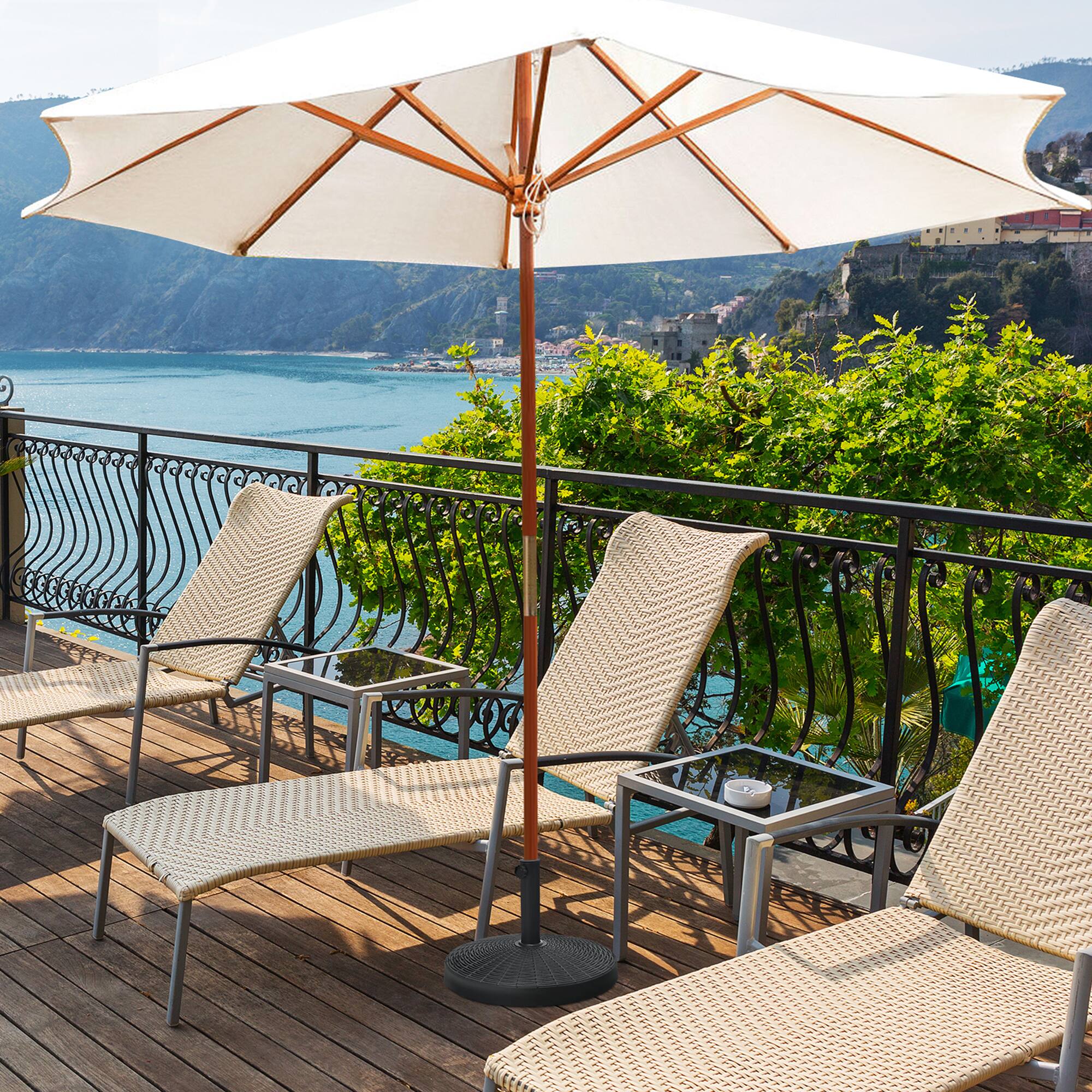 Alt View 2. Gymax - Gymax 49 lbs Round Resin Patio Umbrella Base Stand Holder w/ Adjustable Knob - Black.