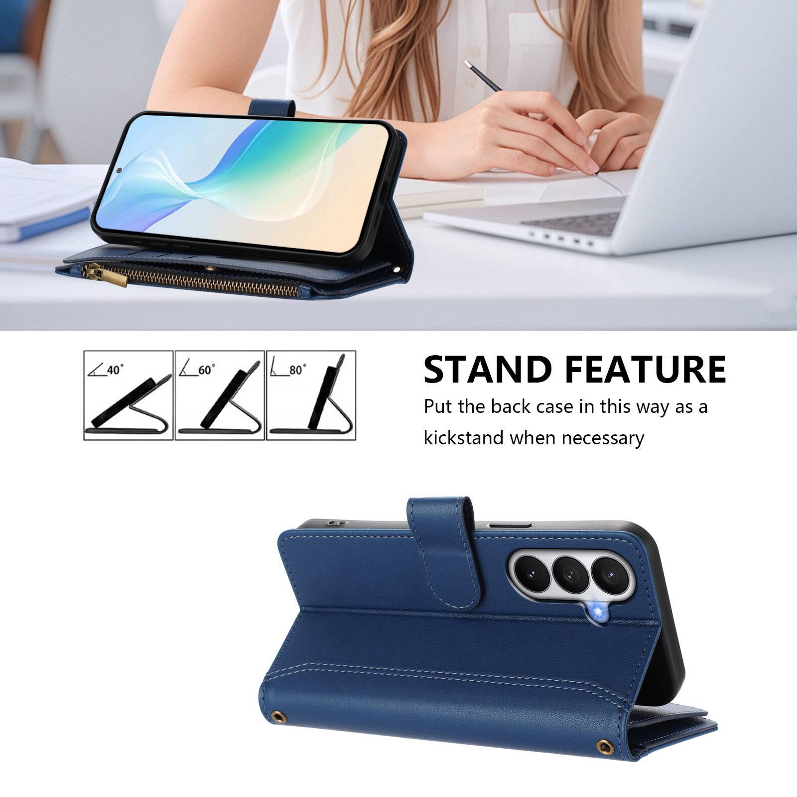 40°
60°
80°

STAND FEATURE

Put the back case in this way as a kickstand when necessary