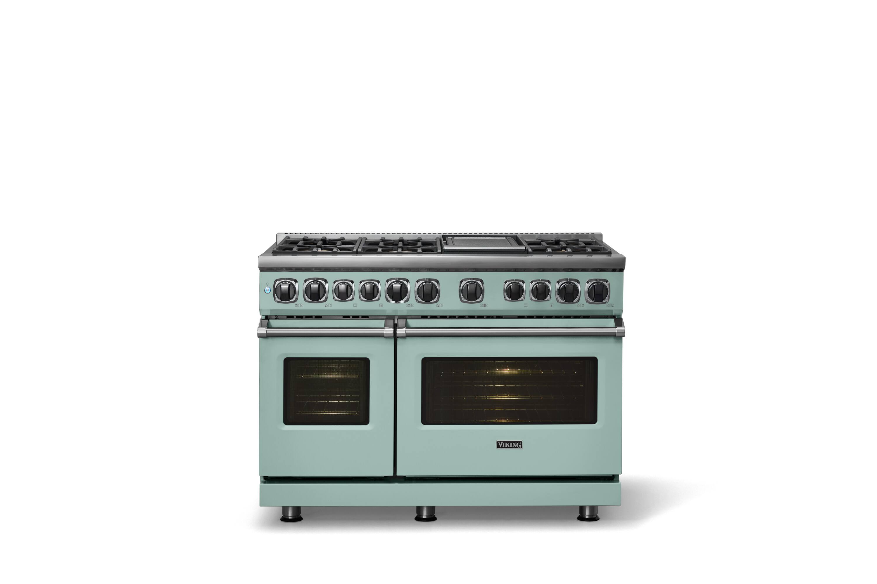 Alt View 1. Viking - 48 in. Wide 6 Burner Dual Fuel Sealed Burner Range with Griddle - Splash.