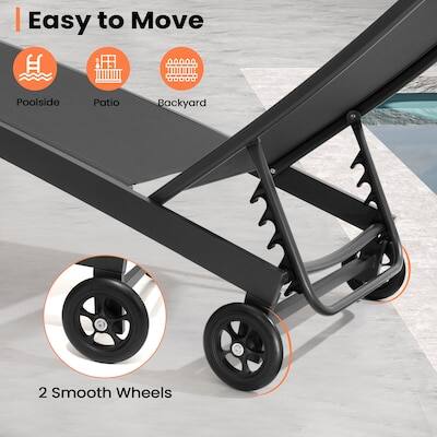 Easy to Move Poolside Patio Backyard 2 Smooth Wheels