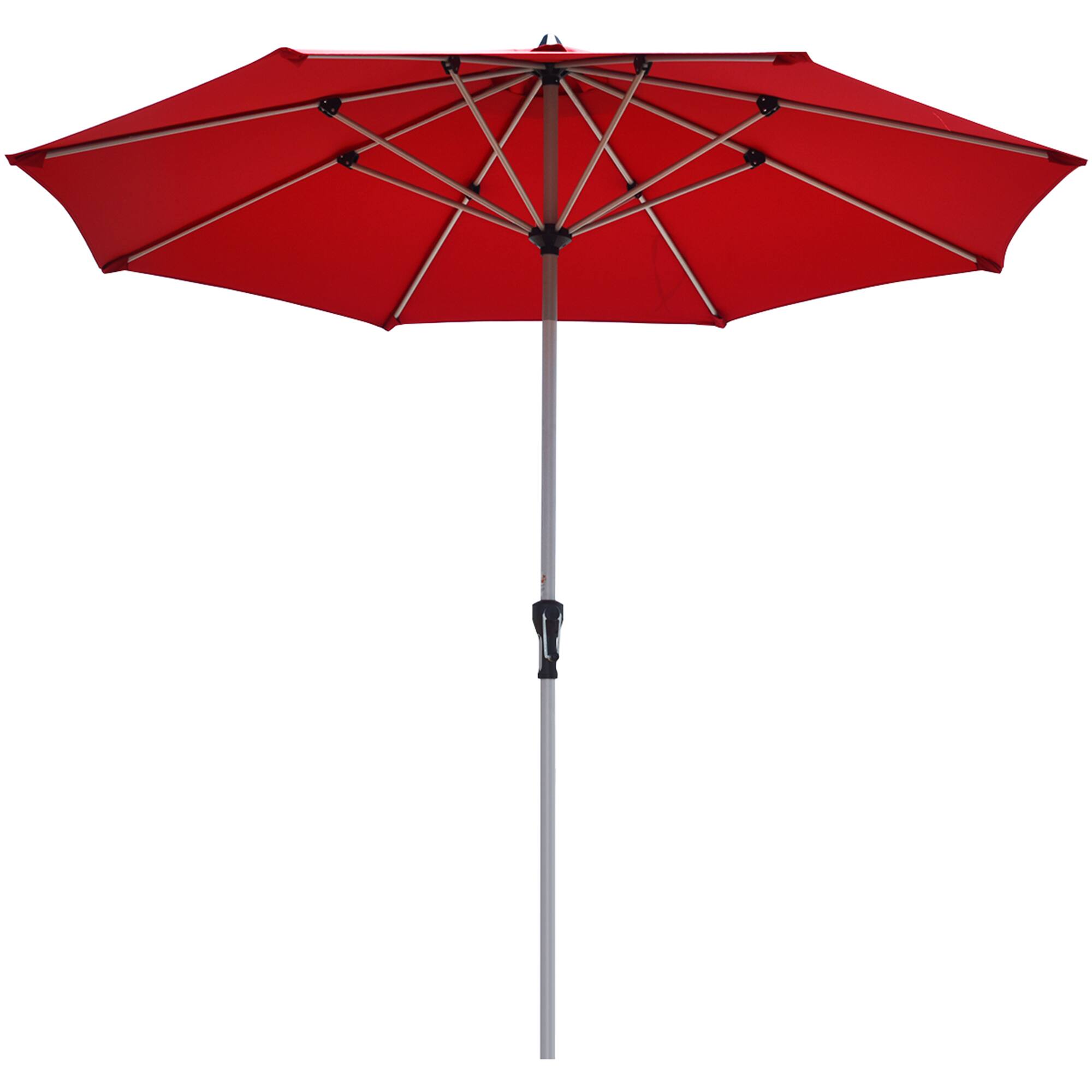 Alt View 4. Gymax - Gymax 9Ft Patio Outdoor Umbrella Market Table Umbrella w/ Crank 8 Ribs Burgundy - Burgundy.
