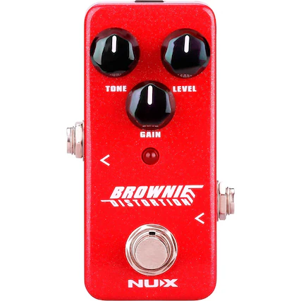 TONE LEVEL GAIN < BROWNIE DISTORTION < NUX