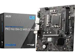 MSI - PRO PRO H610M-G WIFI DDR4 LGA 1700 Intel H610 Micro ATX Motherboard