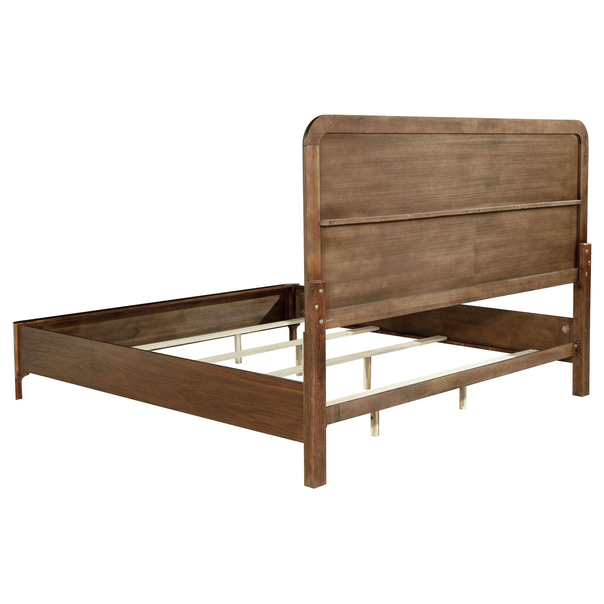 Alt View 2. Manhattan Lane - Rie Queen Bed, Taupe Gray Upholstered Headboard - Brown, Taupe Gray.
