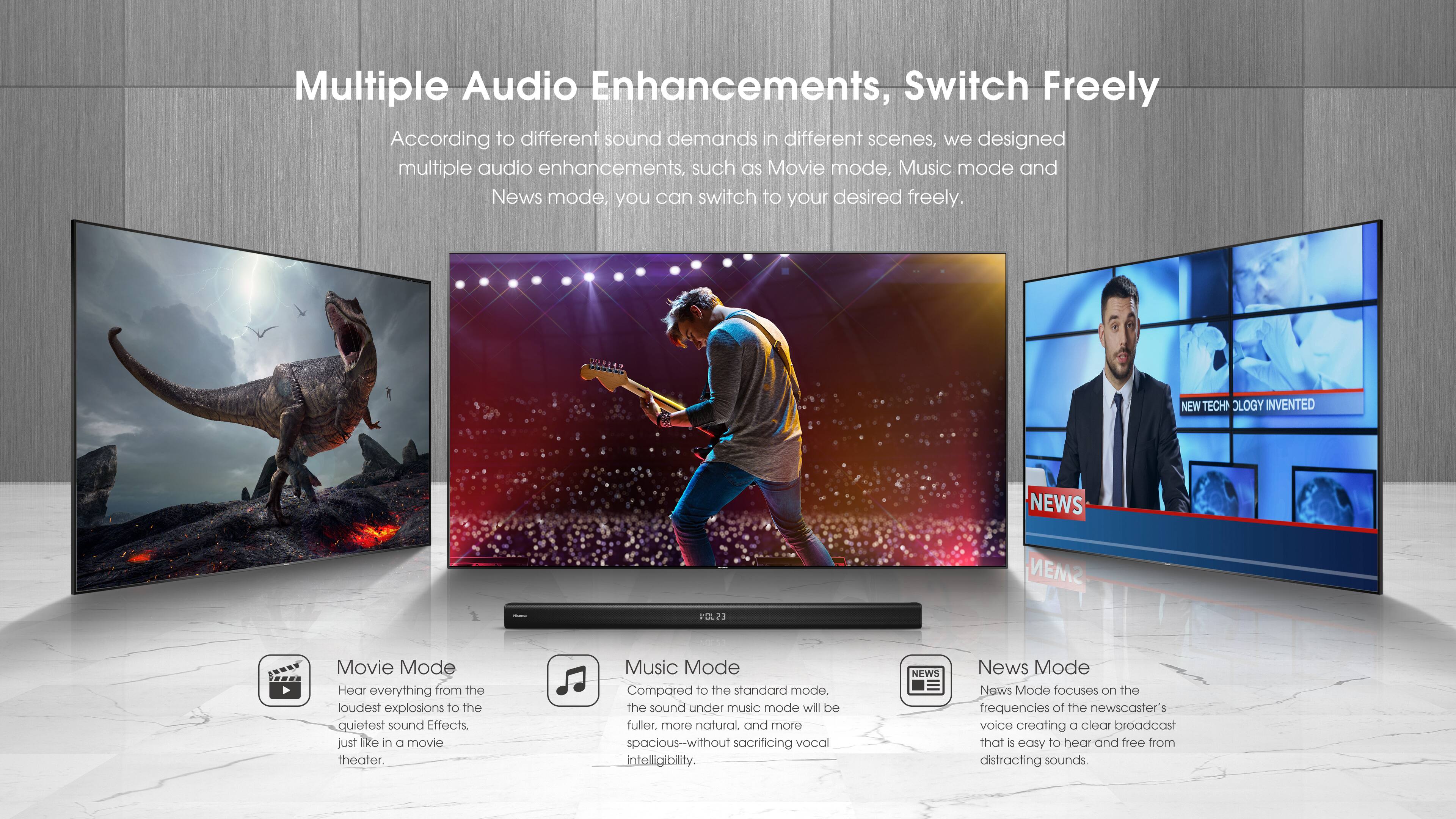 Alt View 21. Hisense - 2.1-Channel Soundbar with Wireless Subwoofer - black.