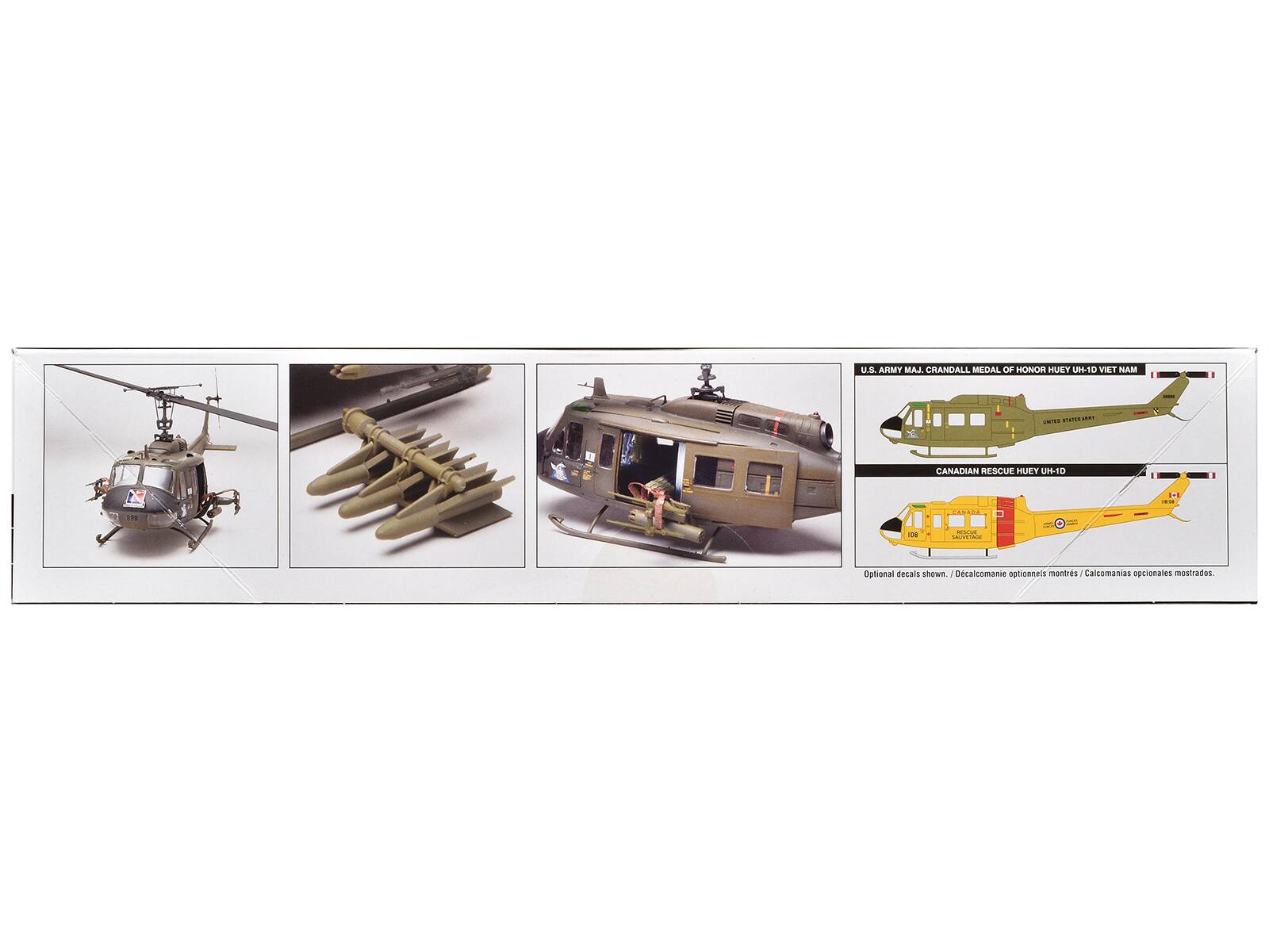 U.S. ARMY MAJ. CRANDALL MEDAL OF HONOR HUEY UH-1D VIET NAM  
CANADIAN RESCUE HUEY UH-1D  
Optional decals shown / Décalcomanie optionnels montres / Calcomanias opcionales mostrados