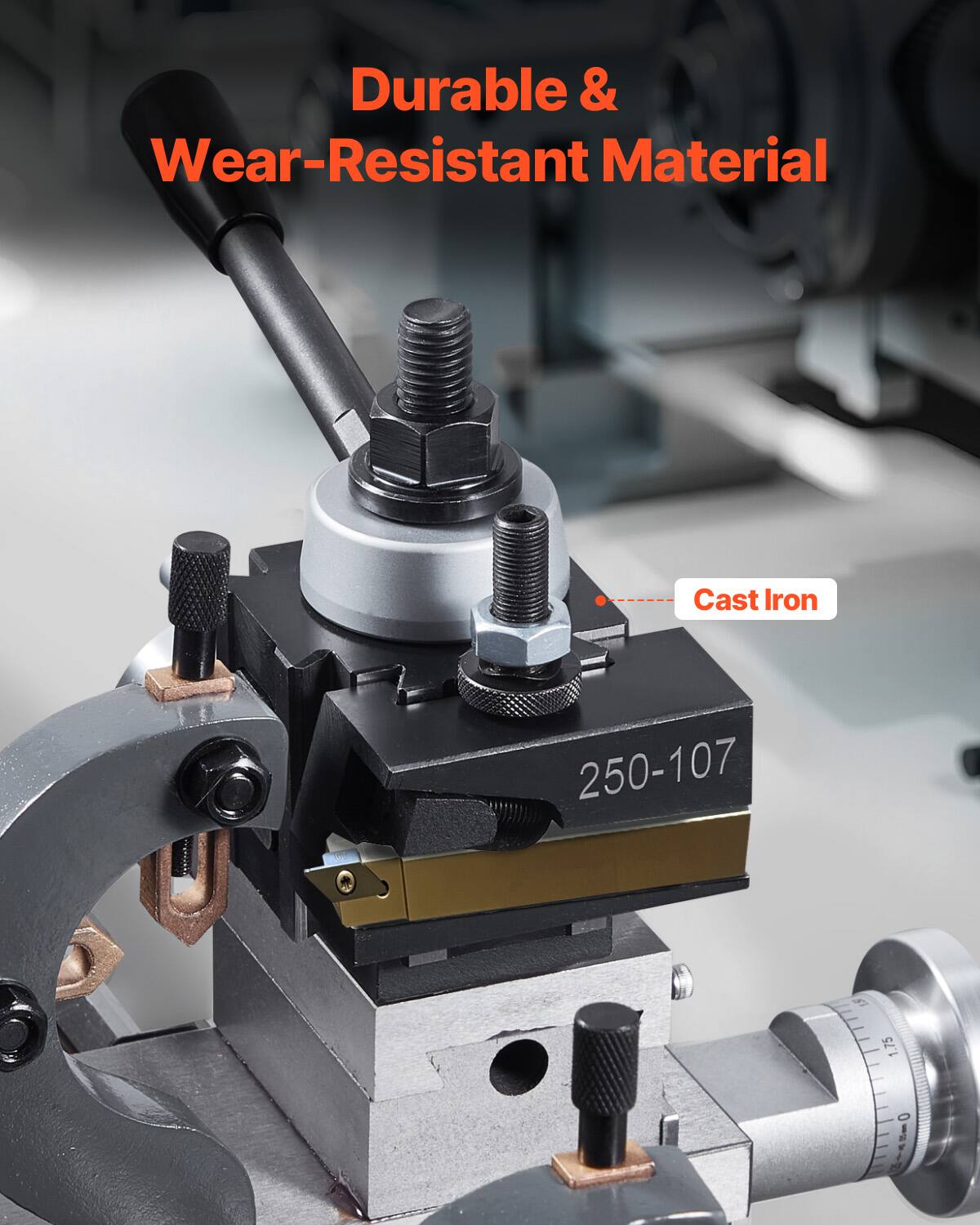 Durable & Wear-Resistant Material  
Cast Iron  
250-107