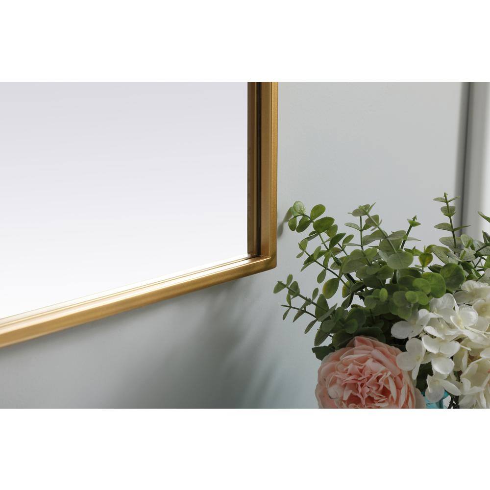 Alt View 3. Elegant Decor - Metal Frame Arch Mirror 36x36 Inch in Brass - Brass.