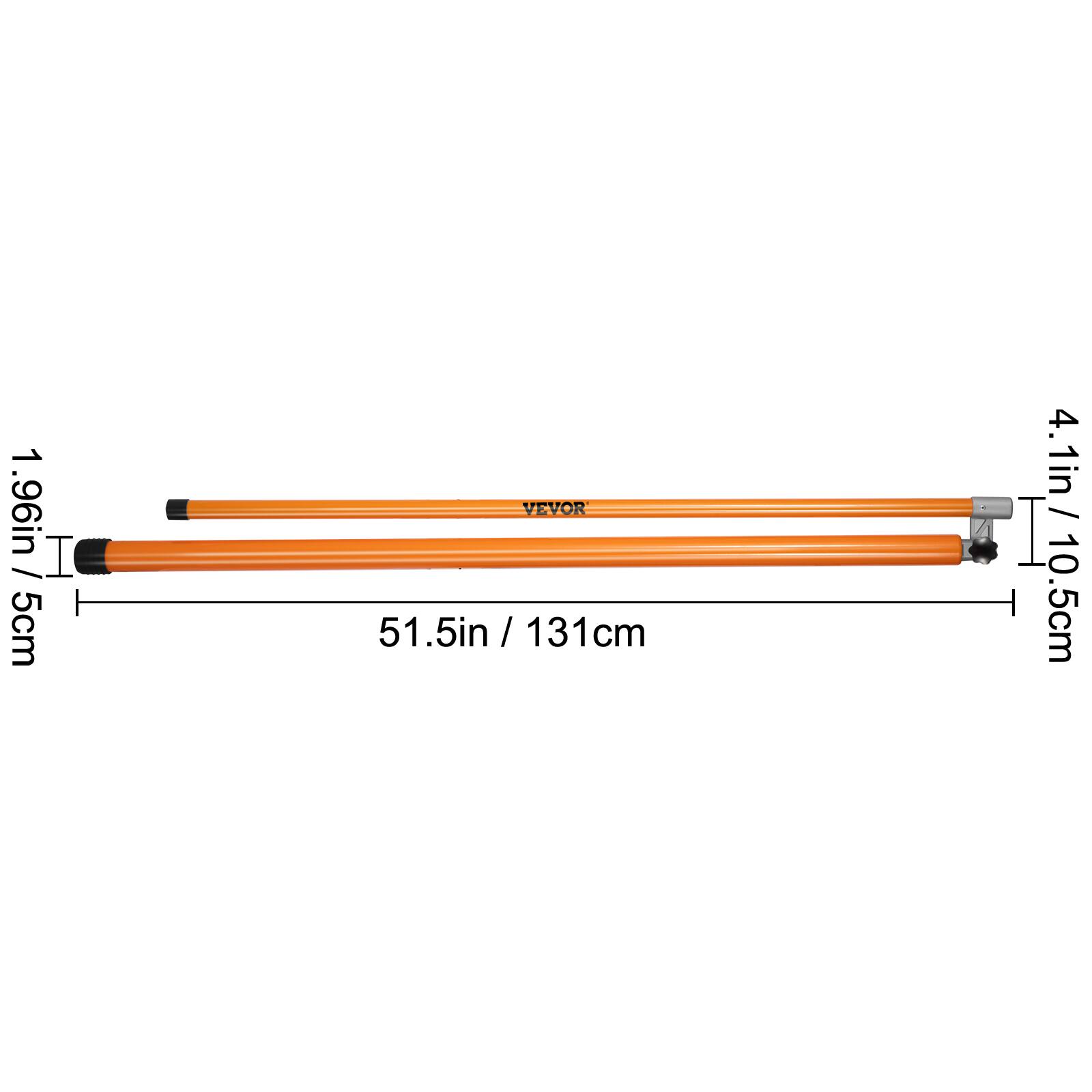 1.96in / 5cm  
VEVOR  
51.5in / 131cm  
4.1in / 10.5cm