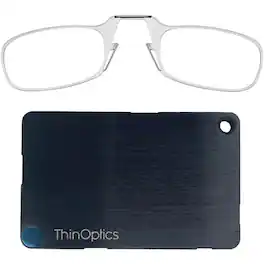 ThinOptics - Readers with Wallet - 2.50 - Clear Frame, Black Wallet - Clear/Black