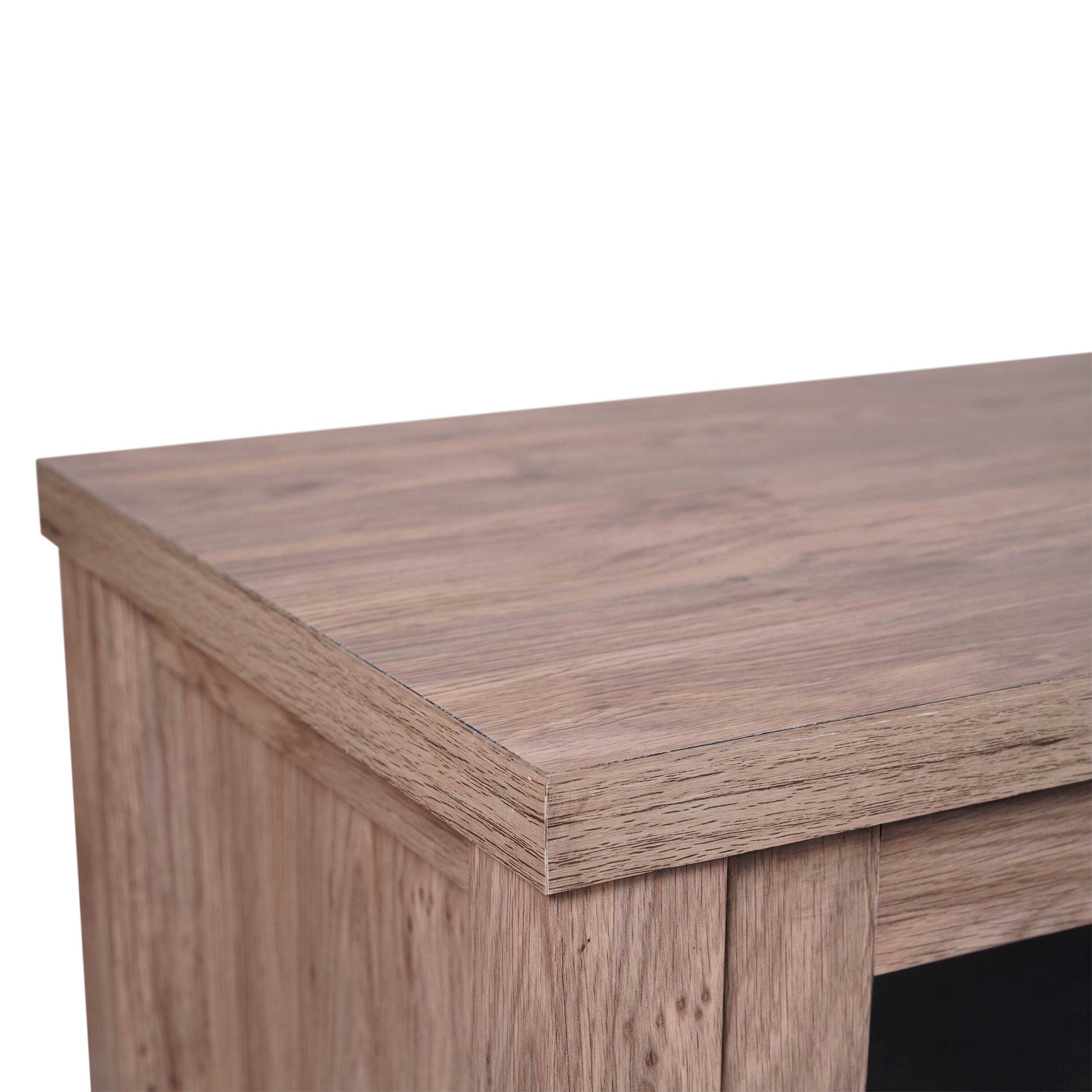 Alt View 10. Emma + Oliver - Engineered Wood Buffet Cabinet w/ Storage, 2 Drawers, 2 Glass Doors - Brown.