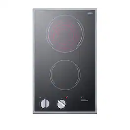 SUMMIT - 12" Wide 115V 2-Burner Radiant Cooktop - Black