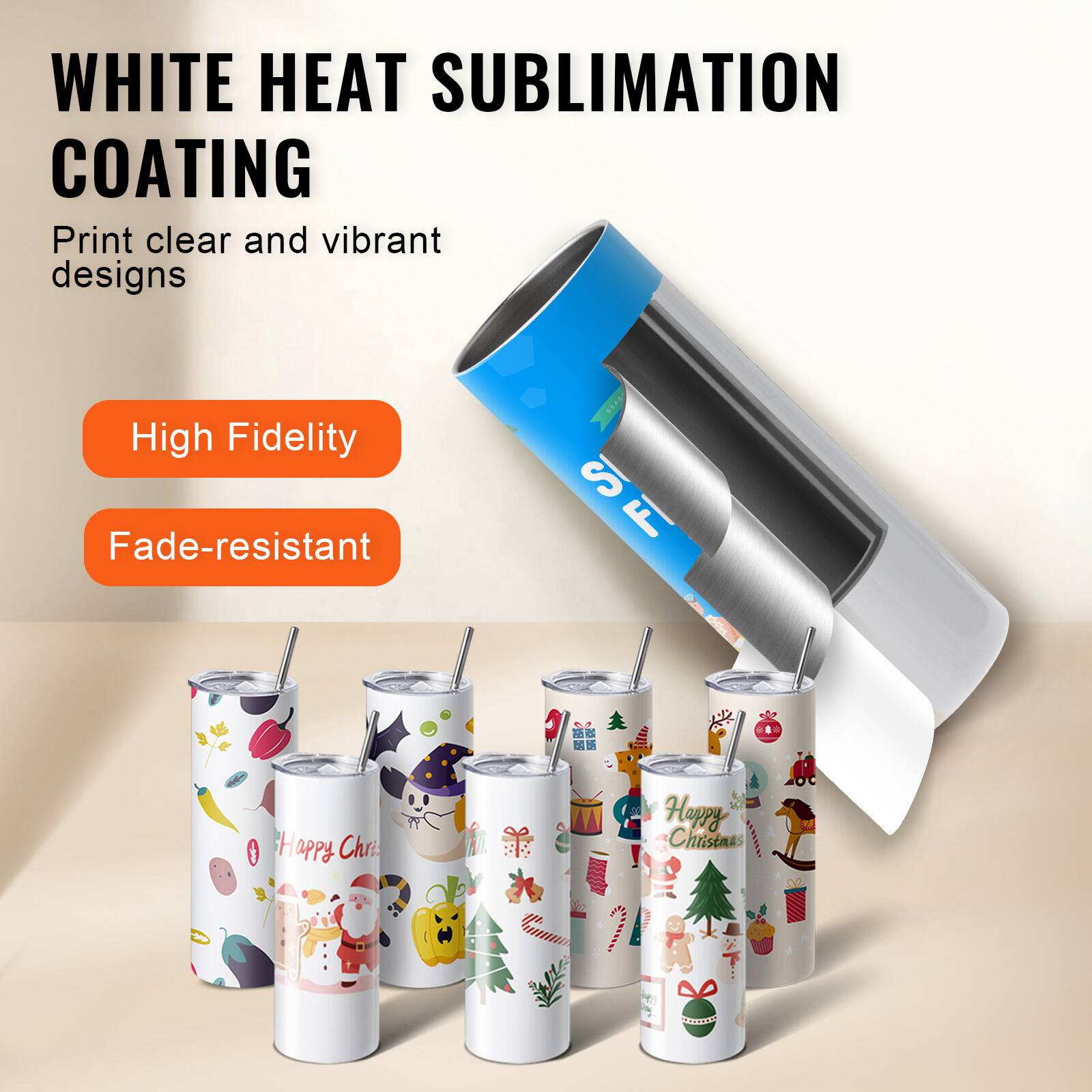 WHITE HEAT SUBLIMATION COATING

Print clear and vibrant designs

High Fidelity

Fade-resistant

Happy Christmas