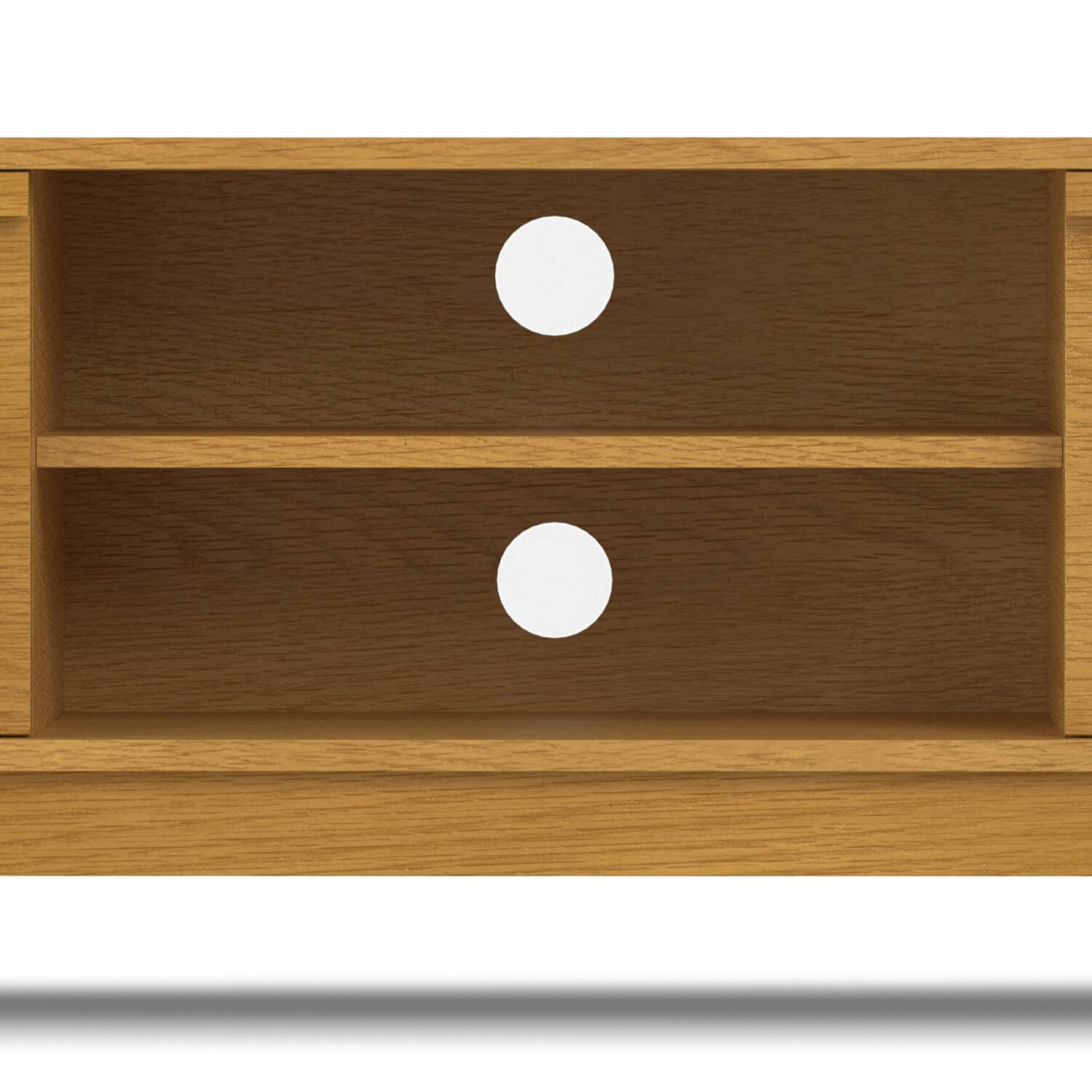 Alt View 5. Simpli Home - Lennon Mid Century Modern TV Media Stand - Oak Veneer.