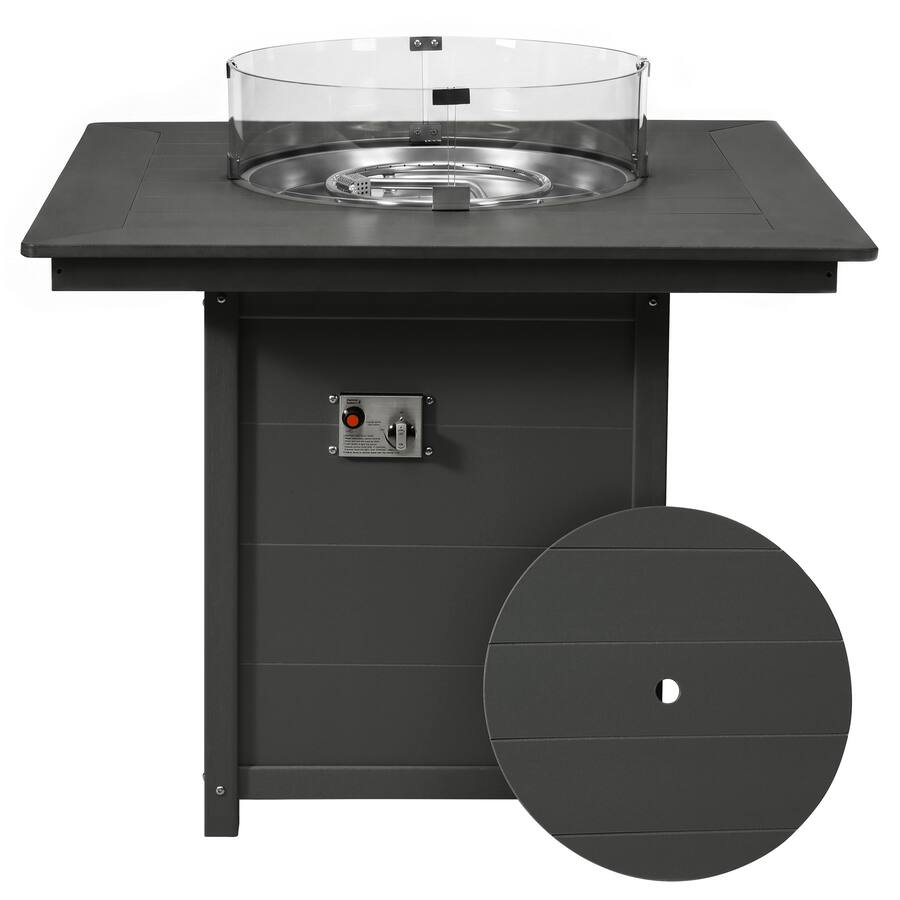 WestinTrends Helios 42" Modern Outdoor Patio Gas Propane Square Fire ...