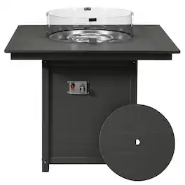WestinTrends - Helios 42" Modern Outdoor Patio Gas Propane Square Fire Pit Table - Gray