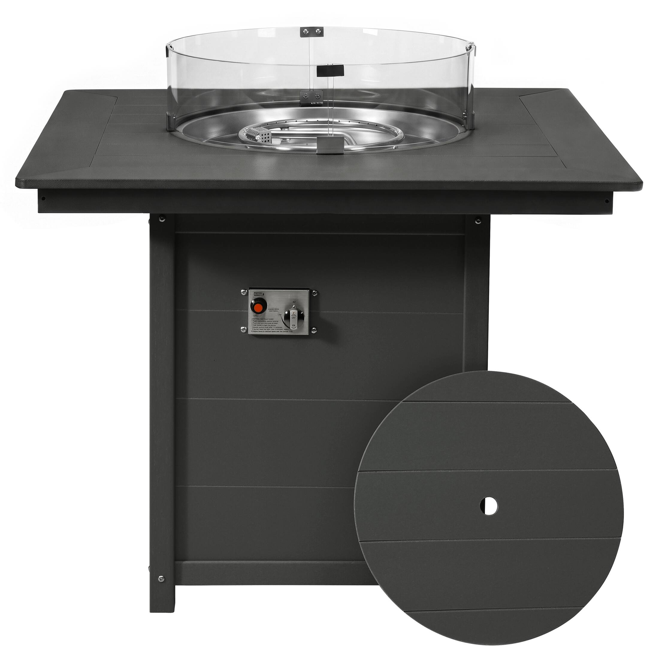 WestinTrends Helios 42" Modern Outdoor Patio Gas Propane Square Fire ...