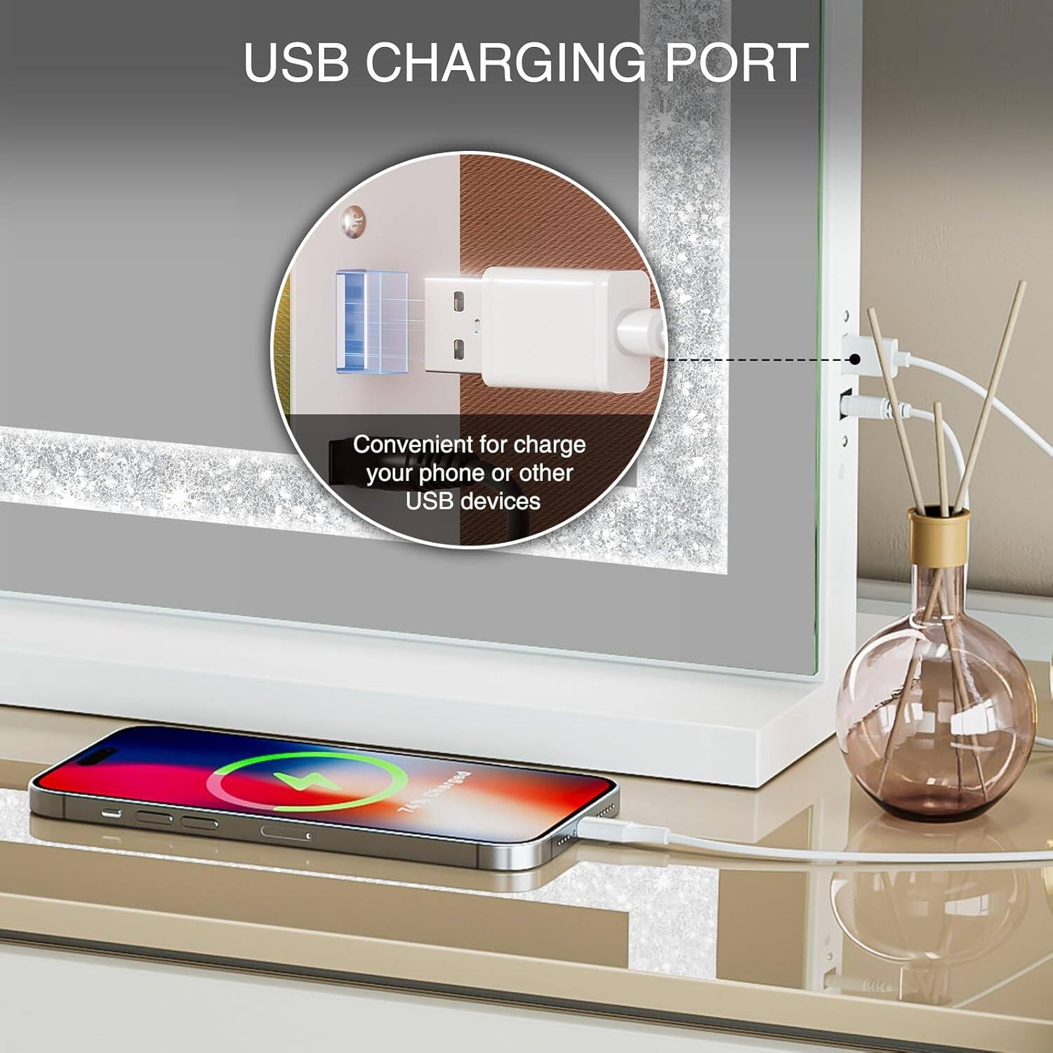 USB CHARGING PORT  
Convenient for charge your phone or other USB devices