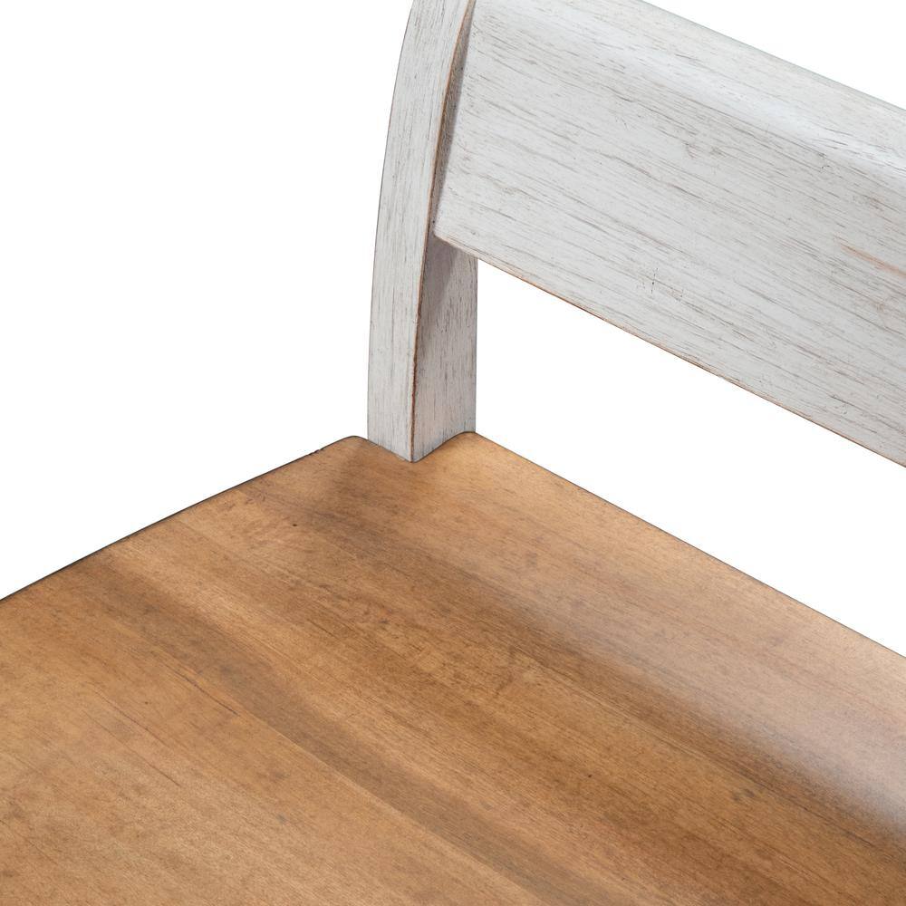 Alt View 2. Liberty Furniture Industries - Farmhouse Reimagined Bench (RTA) in Antique White w/ Chestnut Top - White.