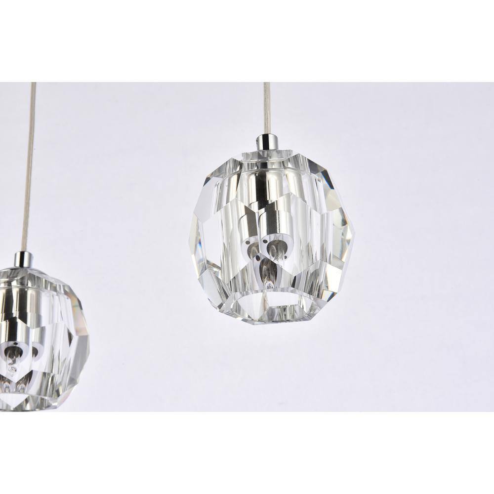Back. Elegant Lighting - Eren 3 lights Chrome pendant - Chrome.