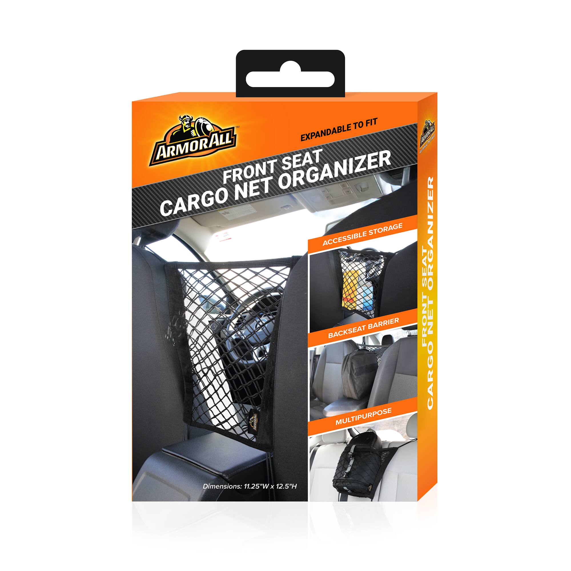 TO FIT EXPANDABLE ARMORALL SEAT FRONT NET ORGANIZER CARGO STORAGE ORGANIZER ACCESSIBLE SEAT BACKSEAT BARRIER FRONT NET CARGO MULTIPURPOSE

Dimensions: 11.25"W x 12.5"H