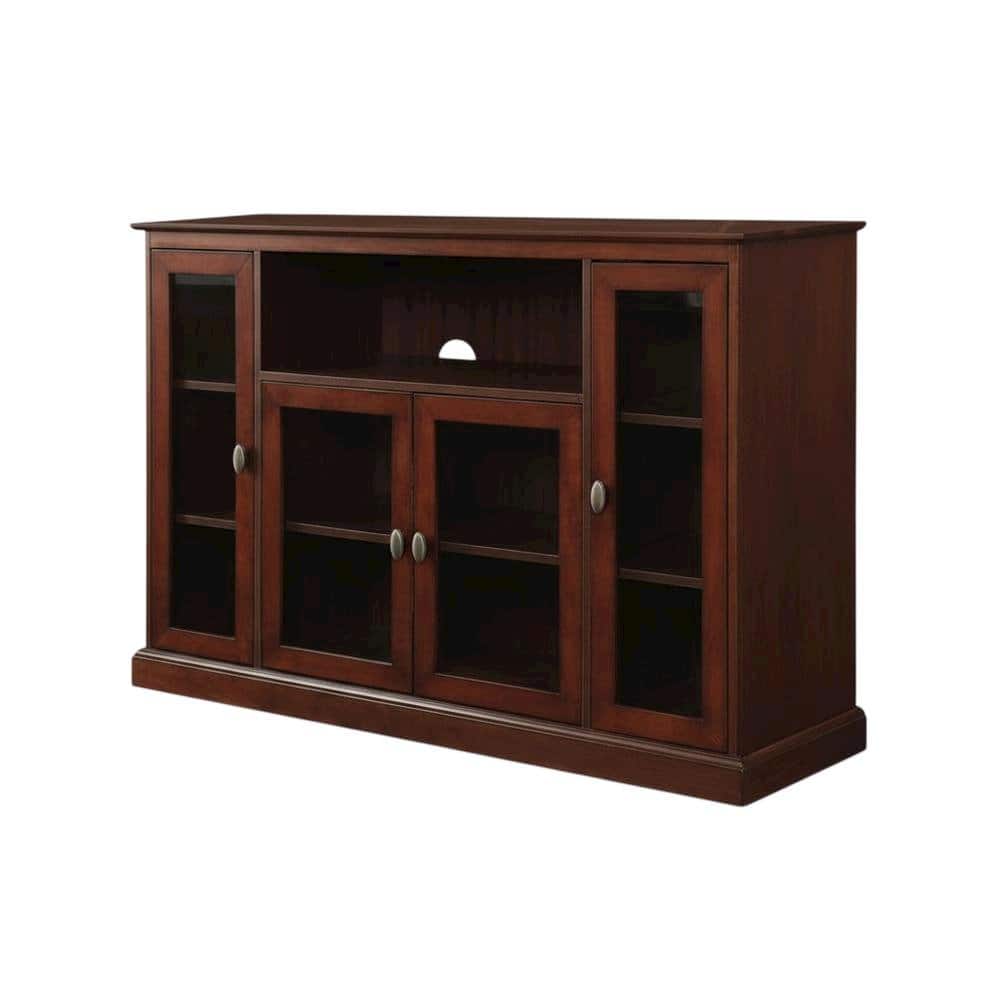 FurniFact - Espresso Highboy TV Stand with MDF and tempered glass for 55-inch TVs - Brown price history on PriceWatchPro