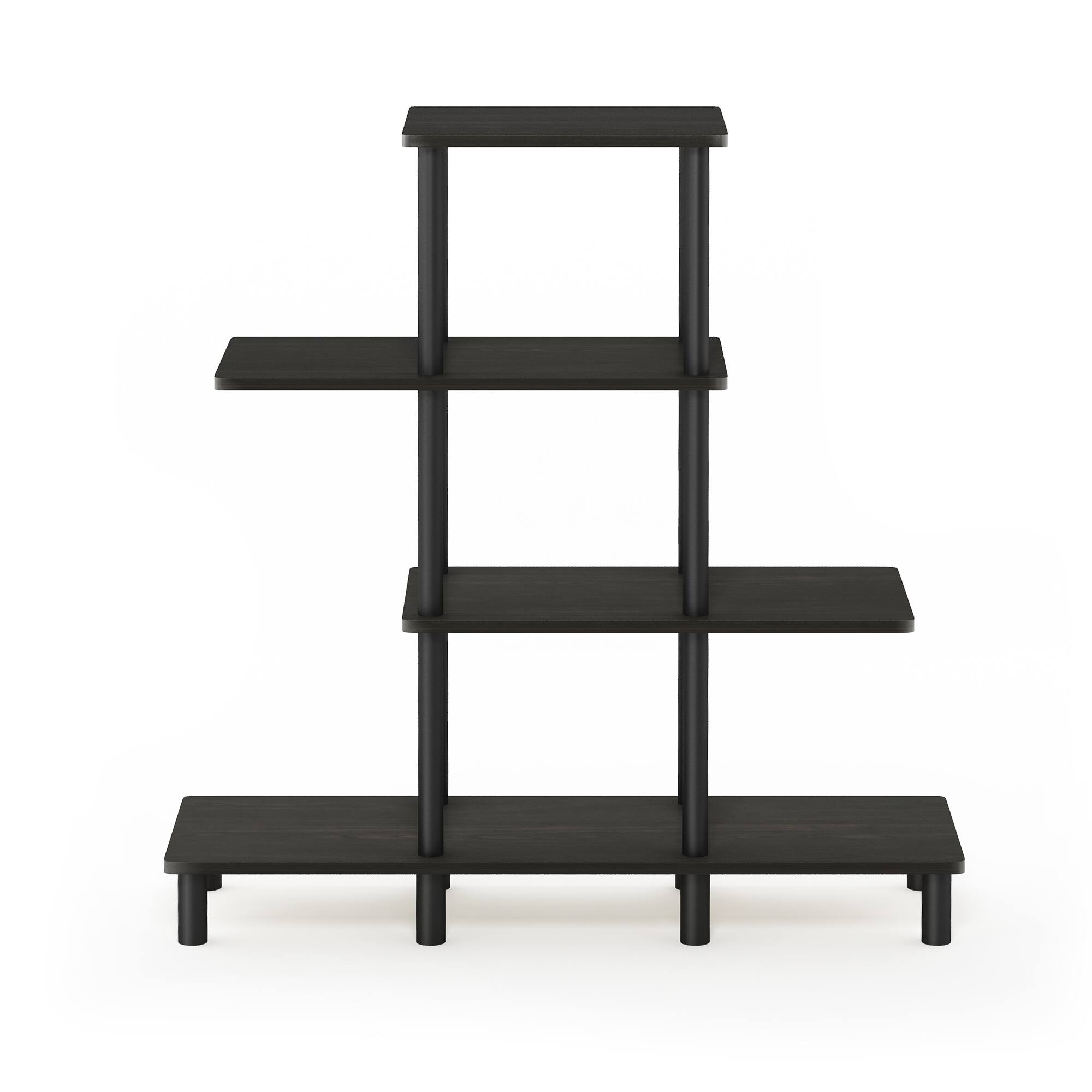 Alt View 2. Furinno - Turn-N-Tube 4-Tier Design Display Rack, Espresso/Black - Espresso/Black.