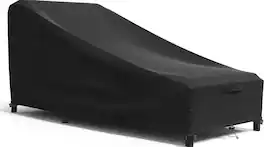 KHOMO GEAR - Chaise Lounge Cover Waterproof, Outdoor Patio Lounge Chair Cover with Air Vents and Leg Straps - 78"L x 35.5"W x 33"H - Black