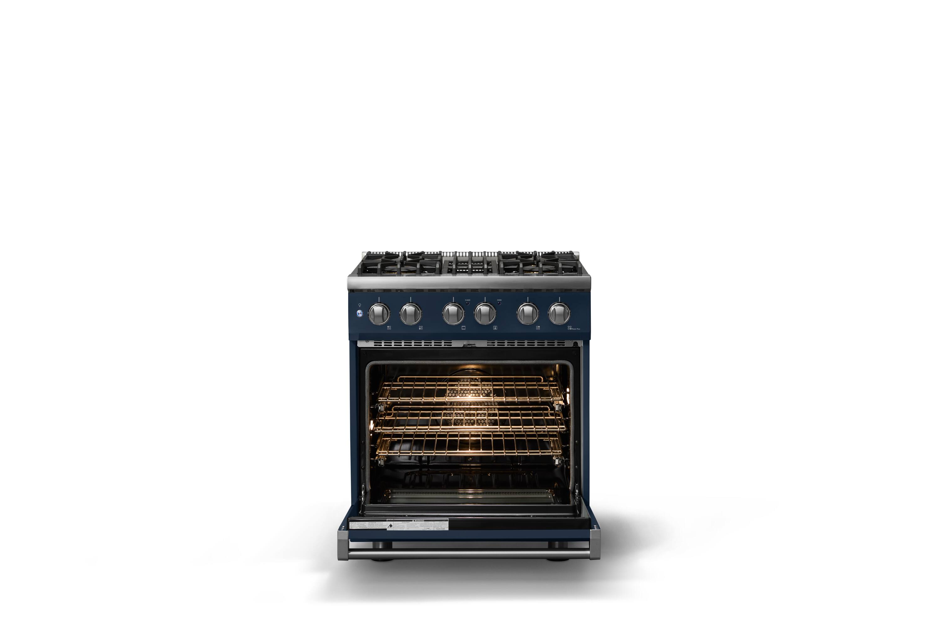 Alt View 2. Viking - Pro 5 Series 4.7 Cu. Ft. Freestanding Sealed 4 Burner  LP Dual Fuel Convection Range - Slate Blue - Slate Blue.