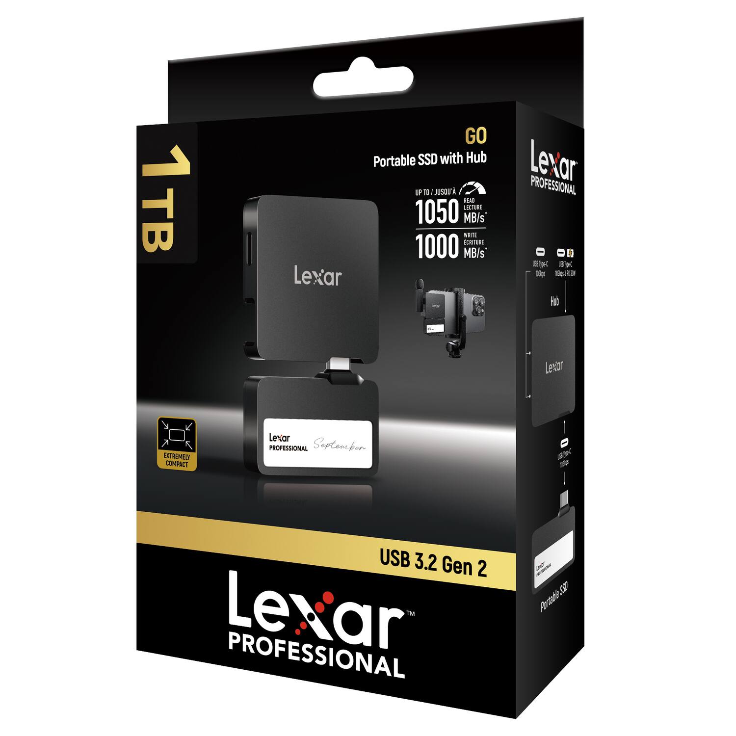 スマホアクセサリー Lexar GO Portable SSD with Hub 1TB Lexar® Professional Go Portable SSD with Hub | Lexar