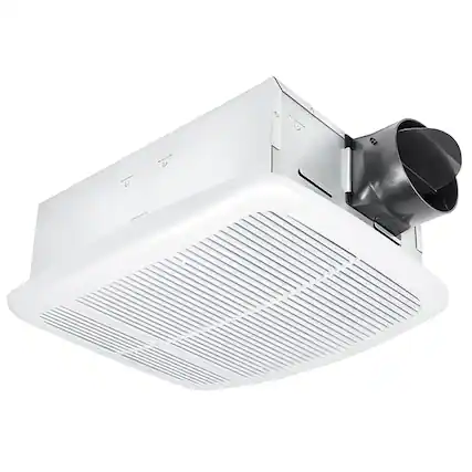 Front. Delta Breez - Delta Breez Radiance Exhaust Bathroom Fan 80 CFM with Built-In Heater, White - White.