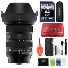 Sigma - 24-70mm f/2.8 DG DN II ART Lens for Sony E Mount with Advanced Accessories & Travel Bundle | 57A965 - Black