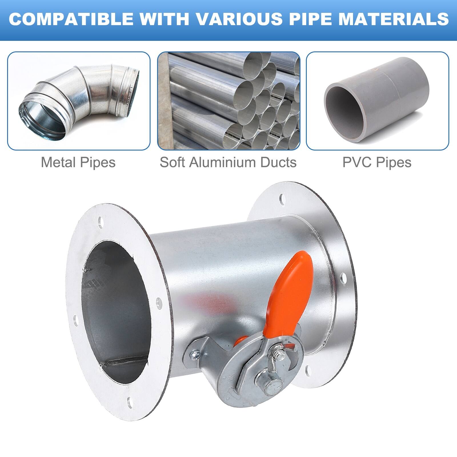 COMPATIBLE WITH VARIOUS PIPE MATERIALS

- Metal Pipes
- Soft Aluminium Ducts
- PVC Pipes