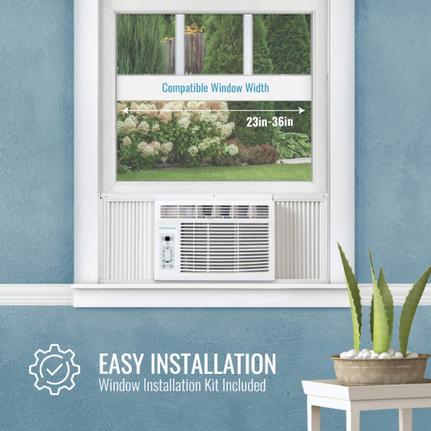 Compatible Window Width 23in-36in - Easy Installation Window Installation Kit Included
