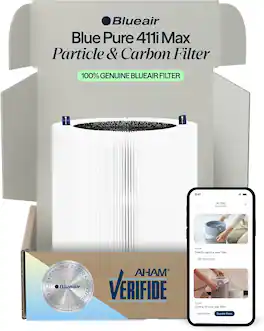 Blueair - F4MAX Replacement Filter for 411i Max & 411a Max Air Purifiers AHAM Certified HEPASilent 99.97% Particle & Odor - Black