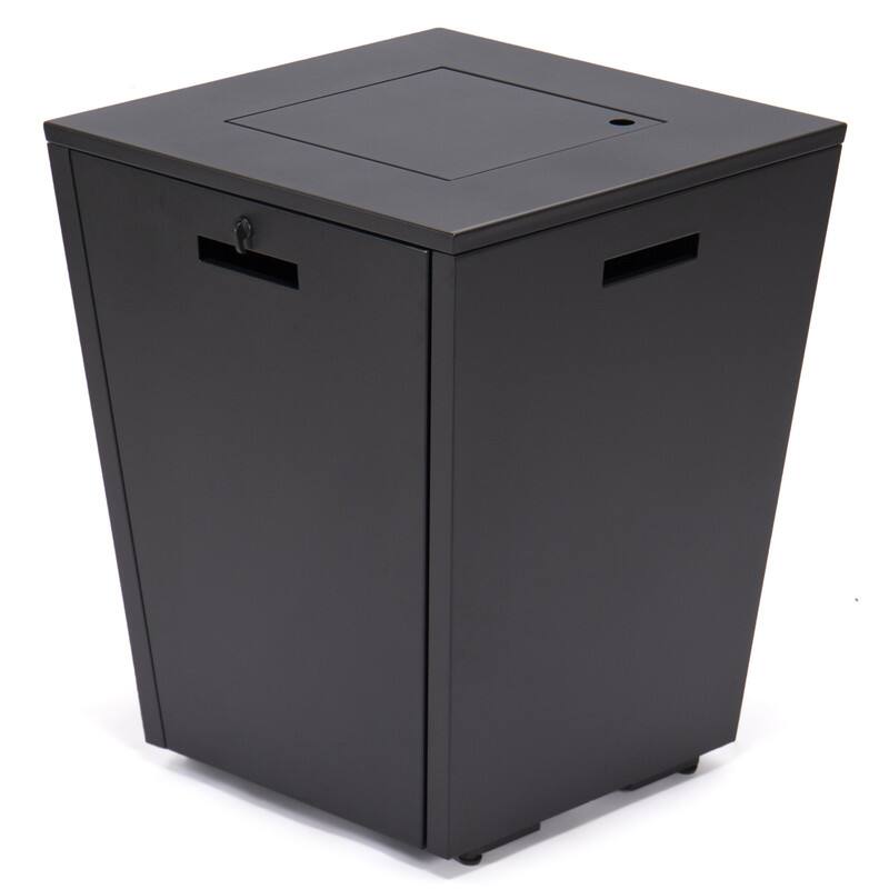 Alt View 2. LeisureMod - Chelsea Outdoor Aluminum Square Fire Pit Table with Glass Wind Guard for Patio, Deck and Backyard - Black.