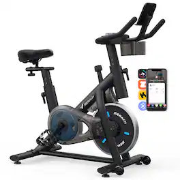 MERACH - S26 Home Exercise Bike Quiet Stationary Fitness Bicycle Workout Fullbody - Black