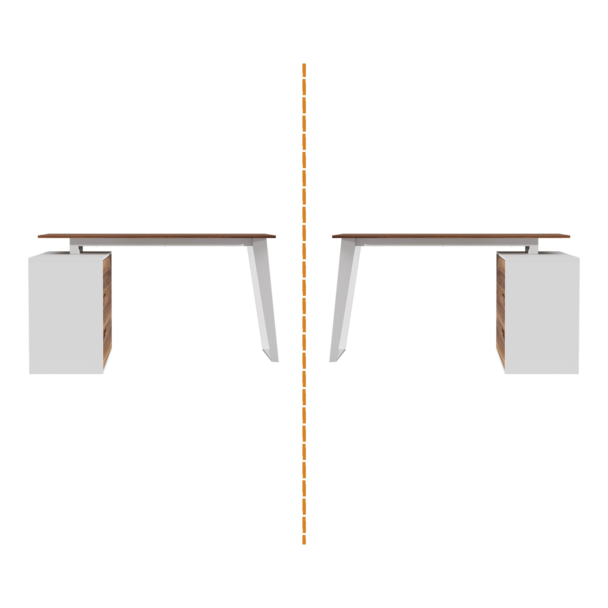 Alt View 8. FUFU & GAGA - Reversible L - Shaped Desk with Adjustable Storage – Ideal for Home Offices & Creative Studios - Brown & White.