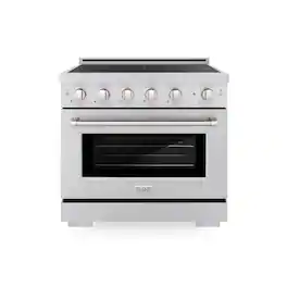 ZLINE - 36 in. 5.2 cu. ft. Paramount Freestanding Induction Range with 5 Burners and Electric Oven - Stainless Steel