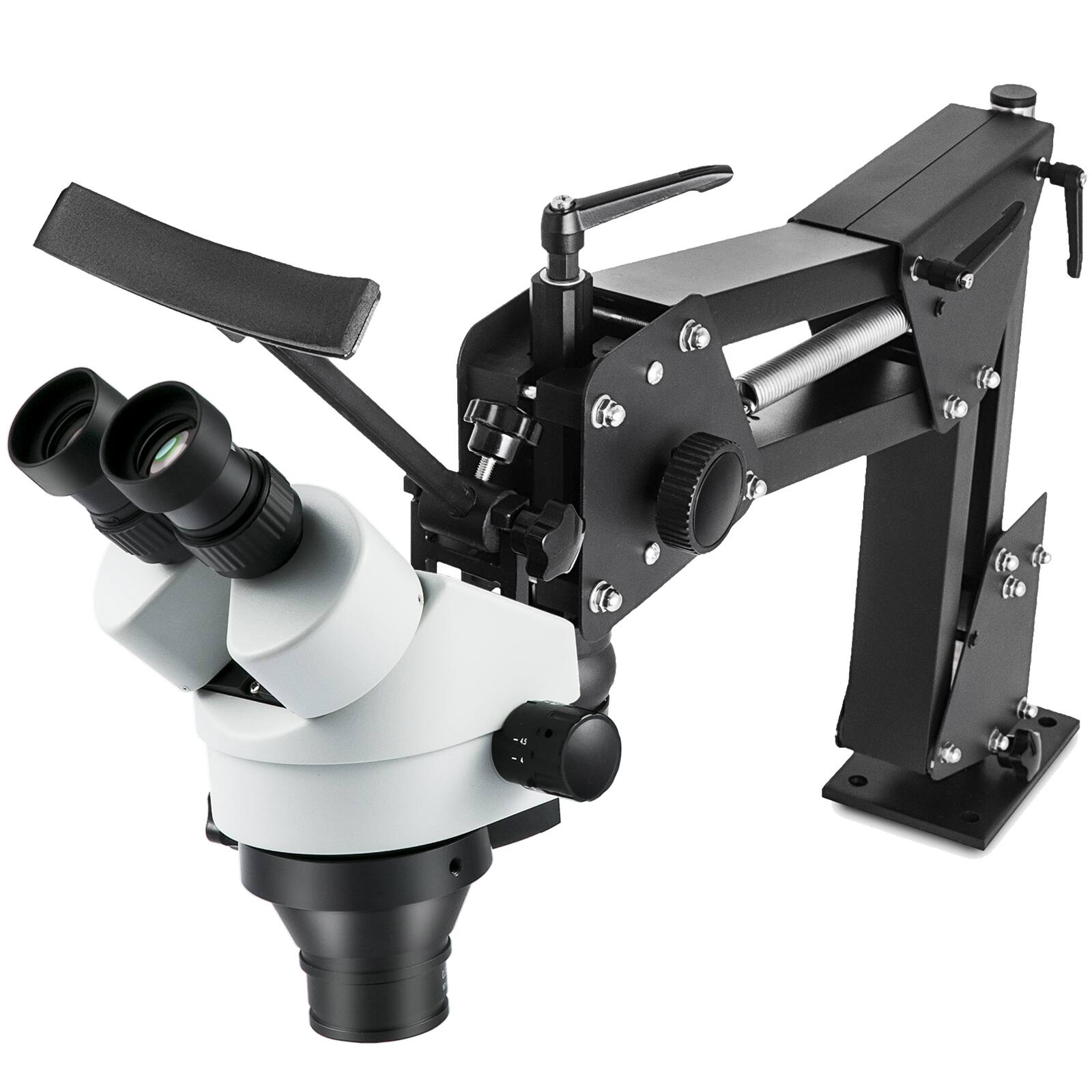 Alt View 1. VEVOR - Micro Inlaid Mirror Multi-Directional Microscope with Spring Bracket Multi-Directional Micro-Setting Microscope - Black.
