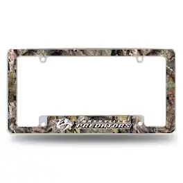 Rico Industries - Nashville Hockey Predators Chrome Metal License Plate Frame Camouflaged Camo Design - Multi